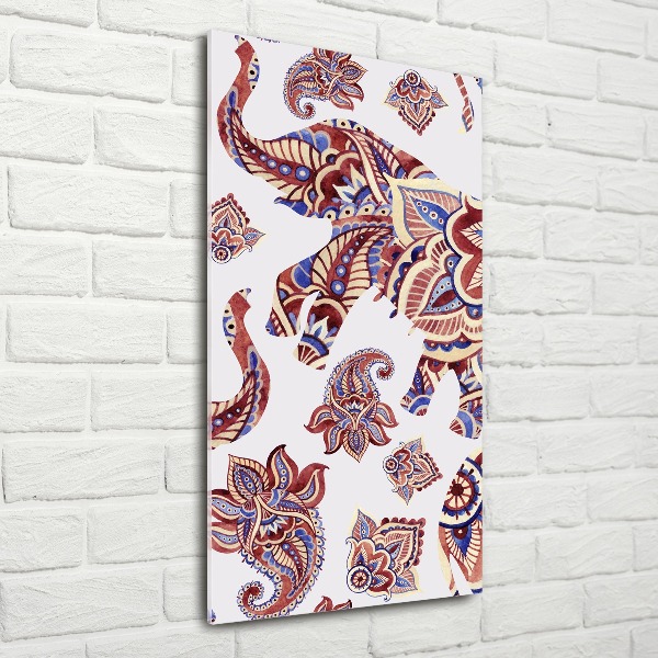 Acrylic wall art Ethnic elephant patterns