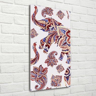 Acrylic wall art Ethnic elephant patterns