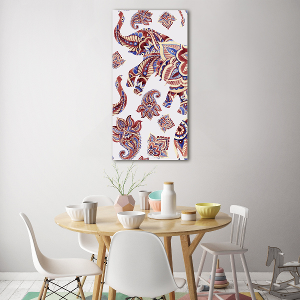 Acrylic wall art Ethnic elephant patterns