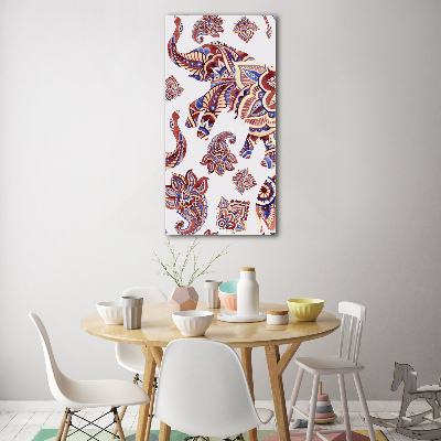 Acrylic wall art Ethnic elephant patterns