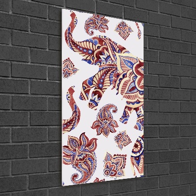 Acrylic wall art Ethnic elephant patterns