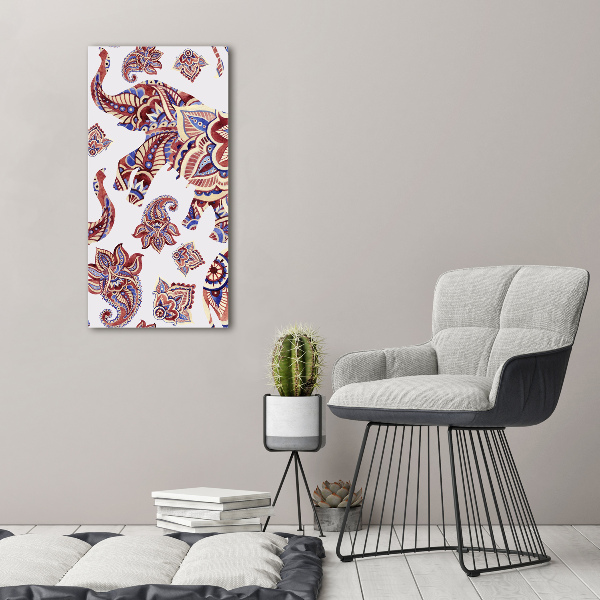 Acrylic wall art Ethnic elephant patterns