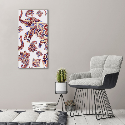 Acrylic wall art Ethnic elephant patterns