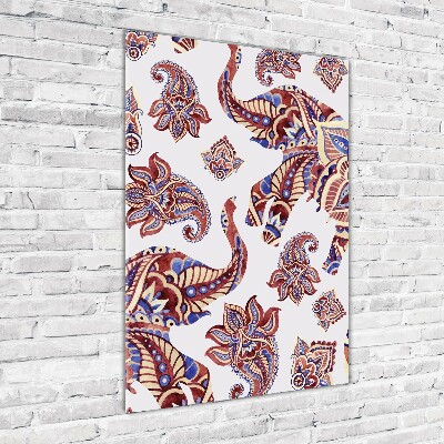 Acrylic wall art Ethnic elephant patterns