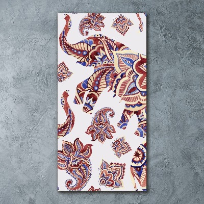 Acrylic wall art Ethnic elephant patterns