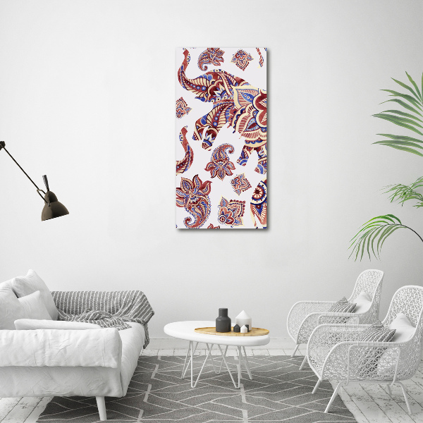 Acrylic wall art Ethnic elephant patterns