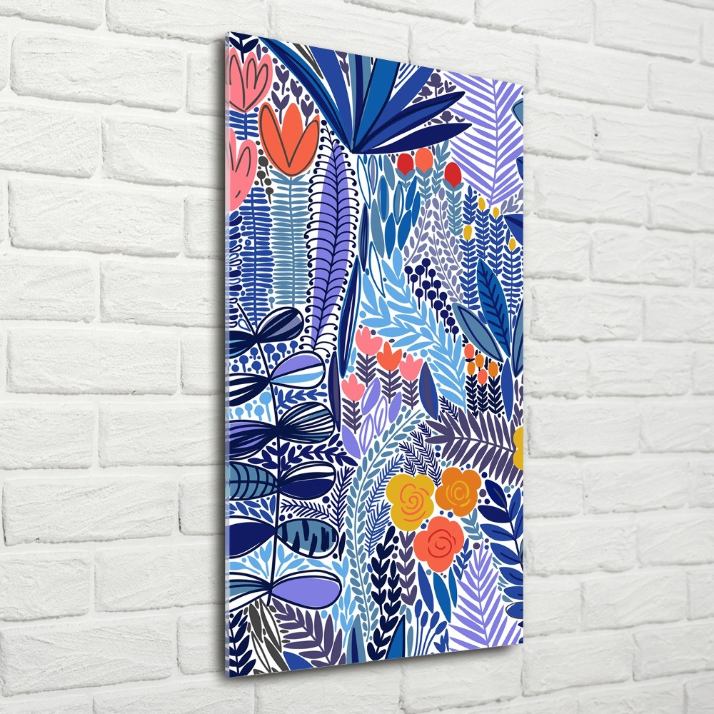 Acrylic glass print Tropical flowers