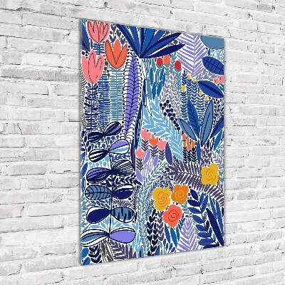 Acrylic glass print Tropical flowers