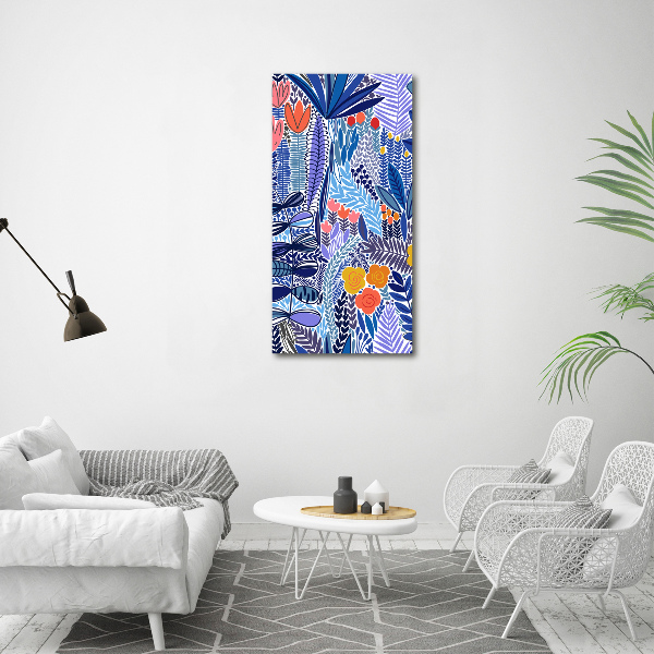 Acrylic glass print Tropical flowers