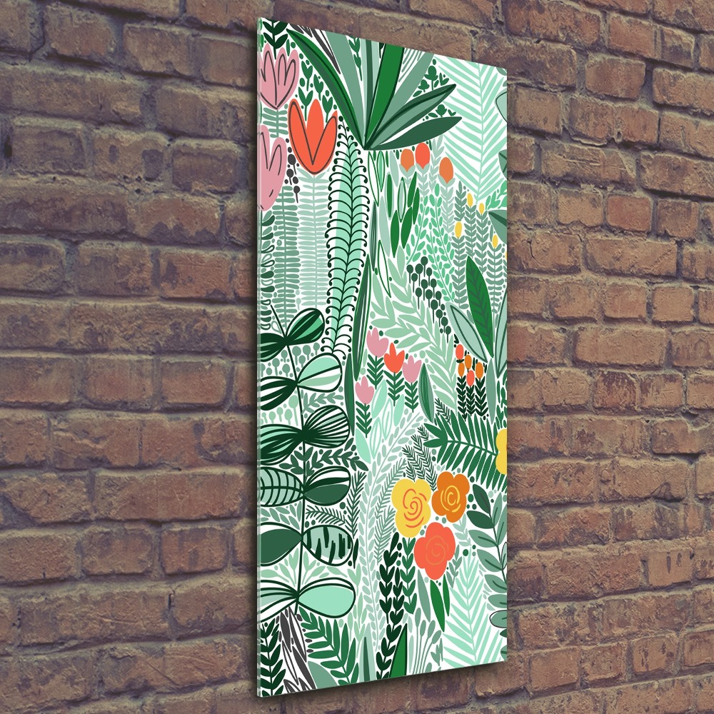 Acrylic glass print Tropical flowers