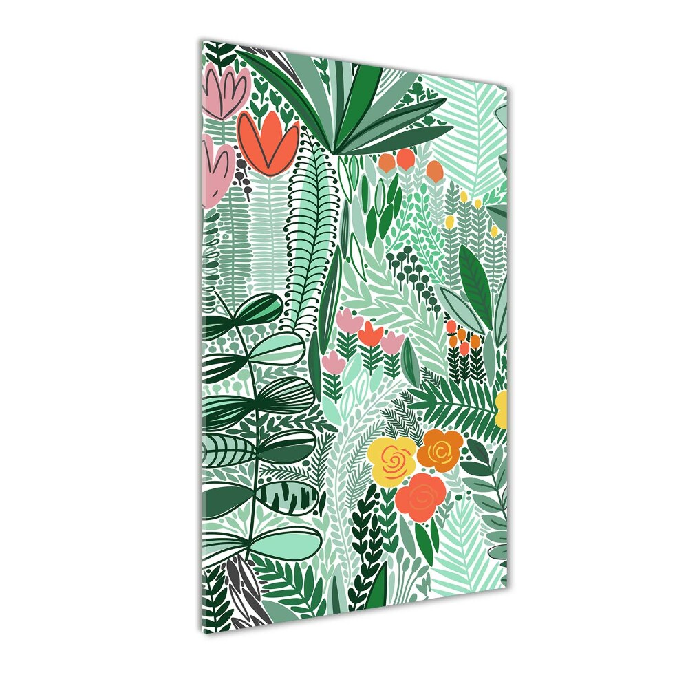 Acrylic glass print Tropical flowers