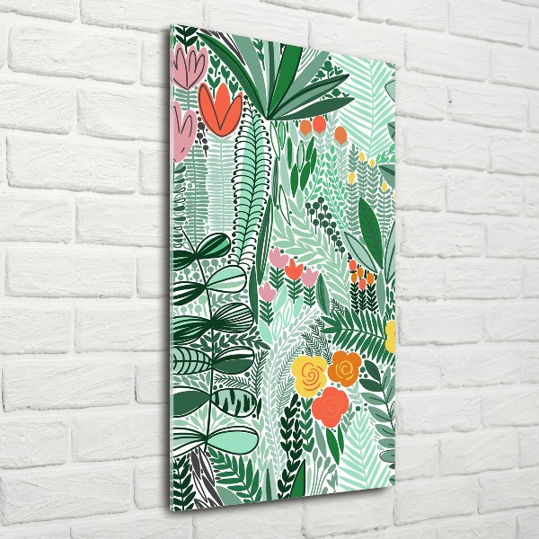 Acrylic glass print Tropical flowers