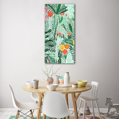 Acrylic glass print Tropical flowers