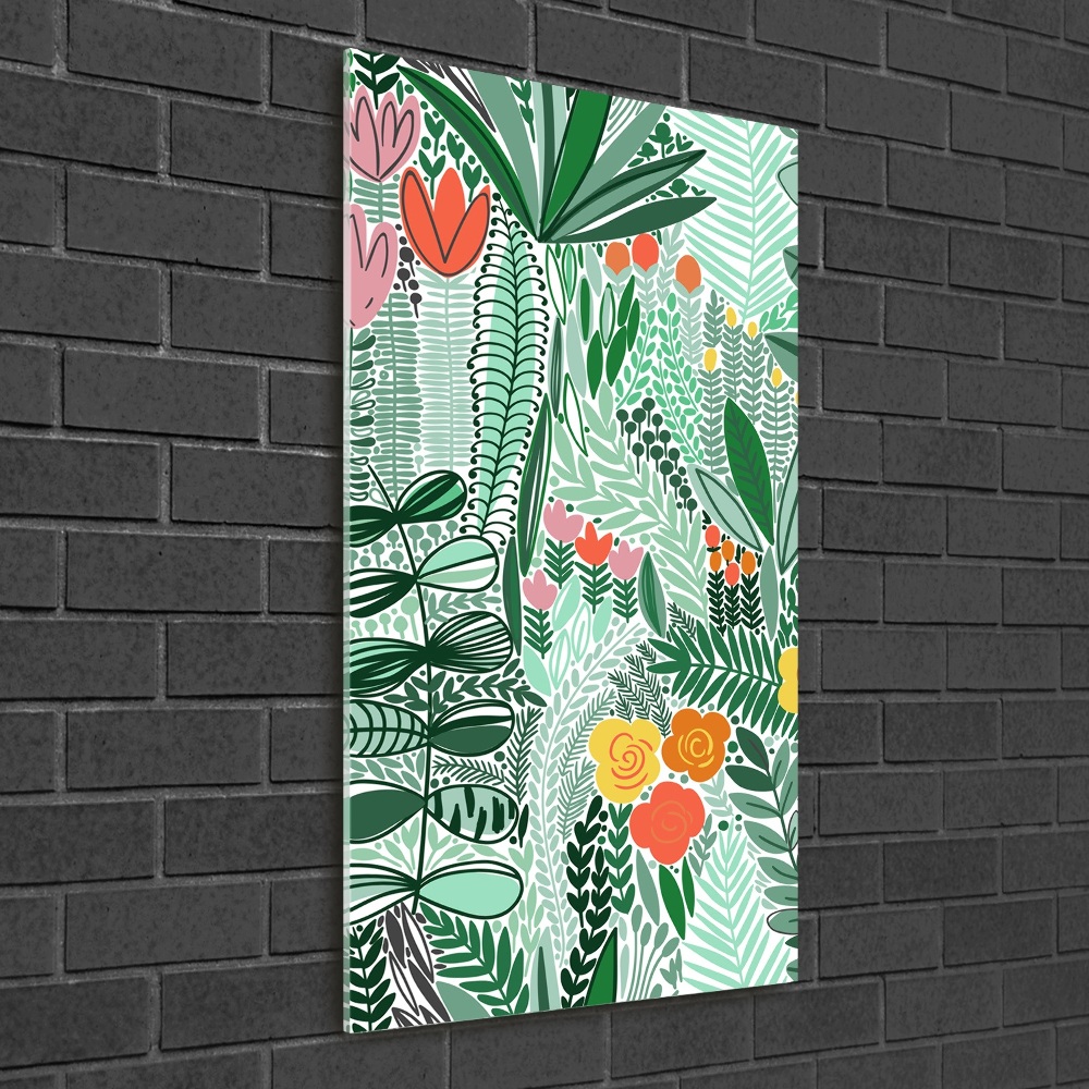 Acrylic glass print Tropical flowers