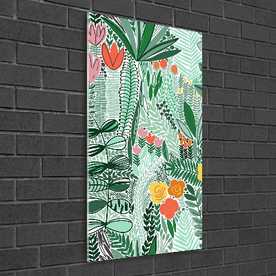 Acrylic glass print Tropical flowers