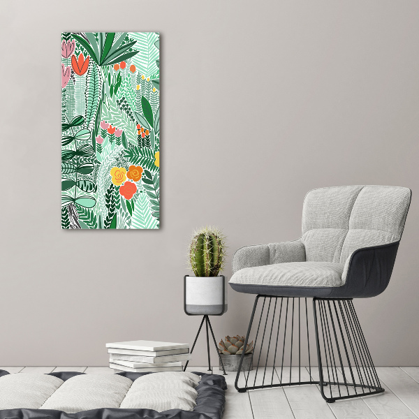 Acrylic glass print Tropical flowers