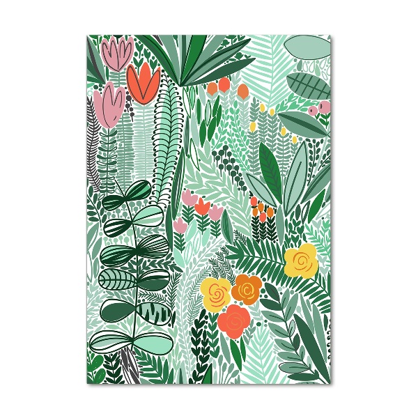 Acrylic glass print Tropical flowers