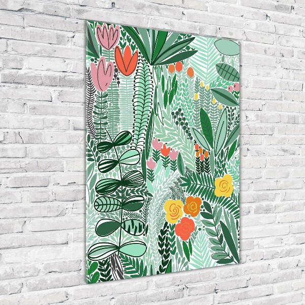 Acrylic glass print Tropical flowers