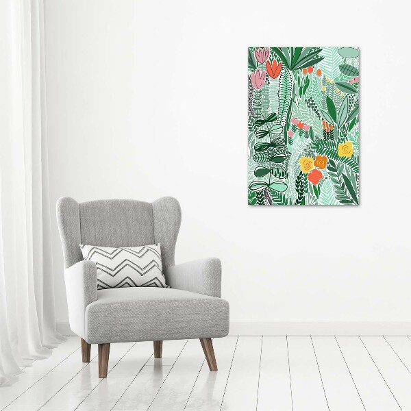 Acrylic glass print Tropical flowers