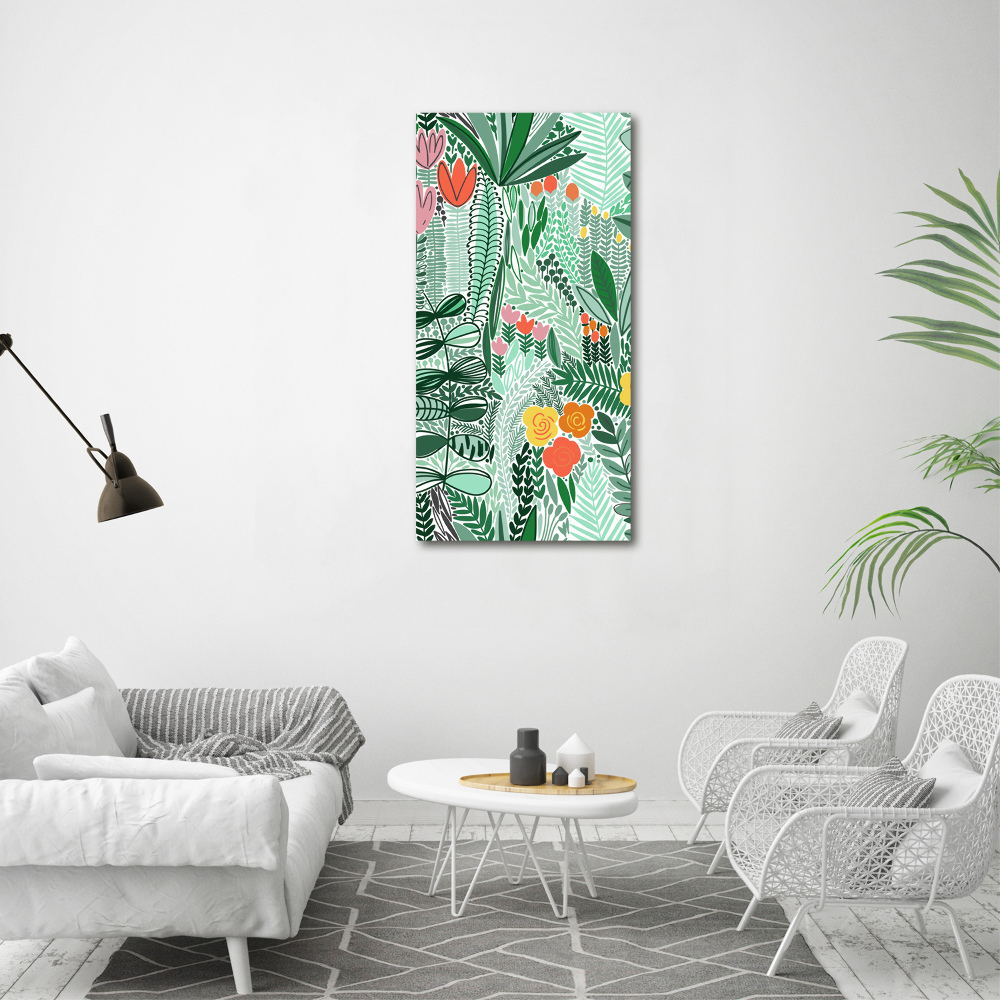 Acrylic glass print Tropical flowers