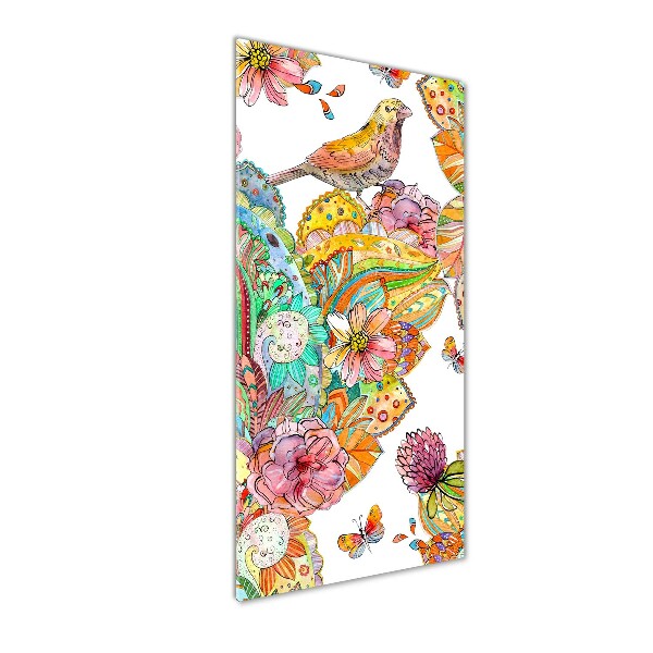 Acrylic wall art Birds butterflies flowers