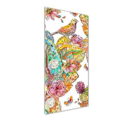 Acrylic wall art Birds butterflies flowers