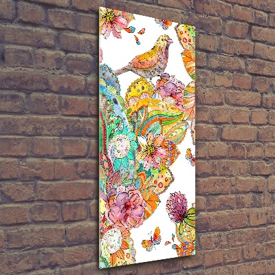 Acrylic wall art Birds butterflies flowers