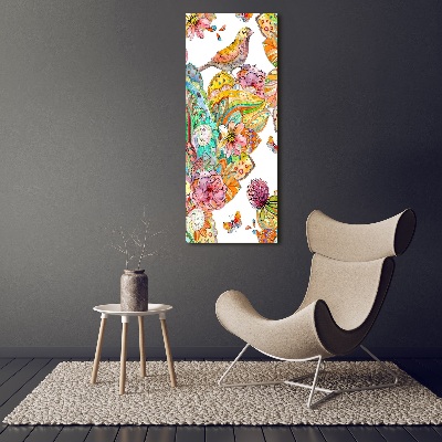 Acrylic wall art Birds butterflies flowers