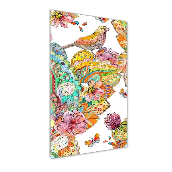 Acrylic wall art Birds butterflies flowers