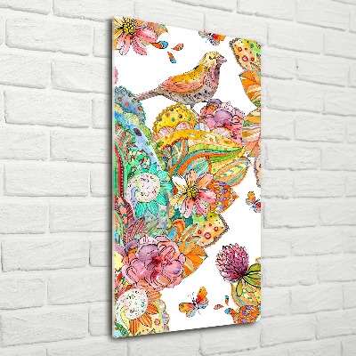 Acrylic wall art Birds butterflies flowers