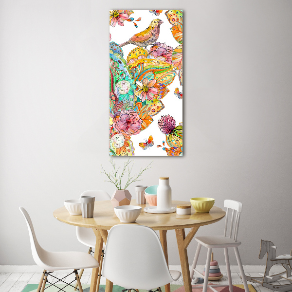 Acrylic wall art Birds butterflies flowers