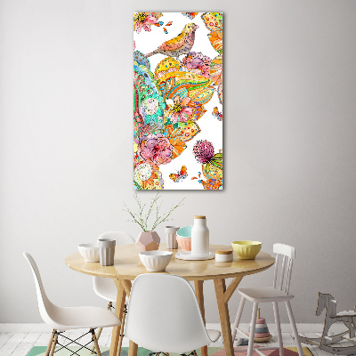 Acrylic wall art Birds butterflies flowers