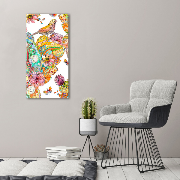 Acrylic wall art Birds butterflies flowers