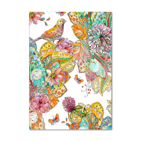 Acrylic wall art Birds butterflies flowers