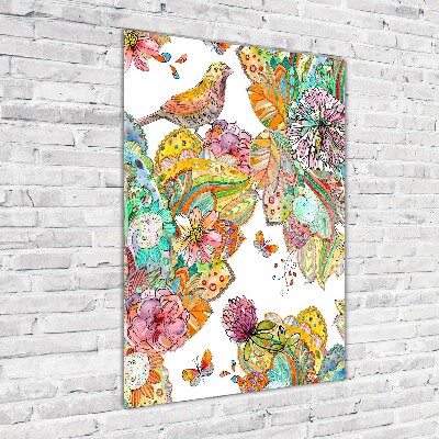 Acrylic wall art Birds butterflies flowers