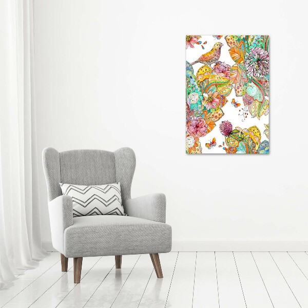 Acrylic wall art Birds butterflies flowers