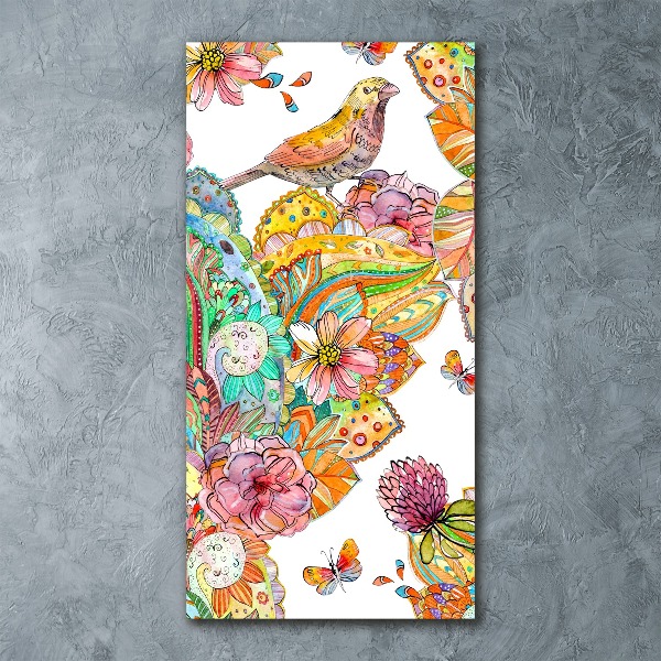 Acrylic wall art Birds butterflies flowers