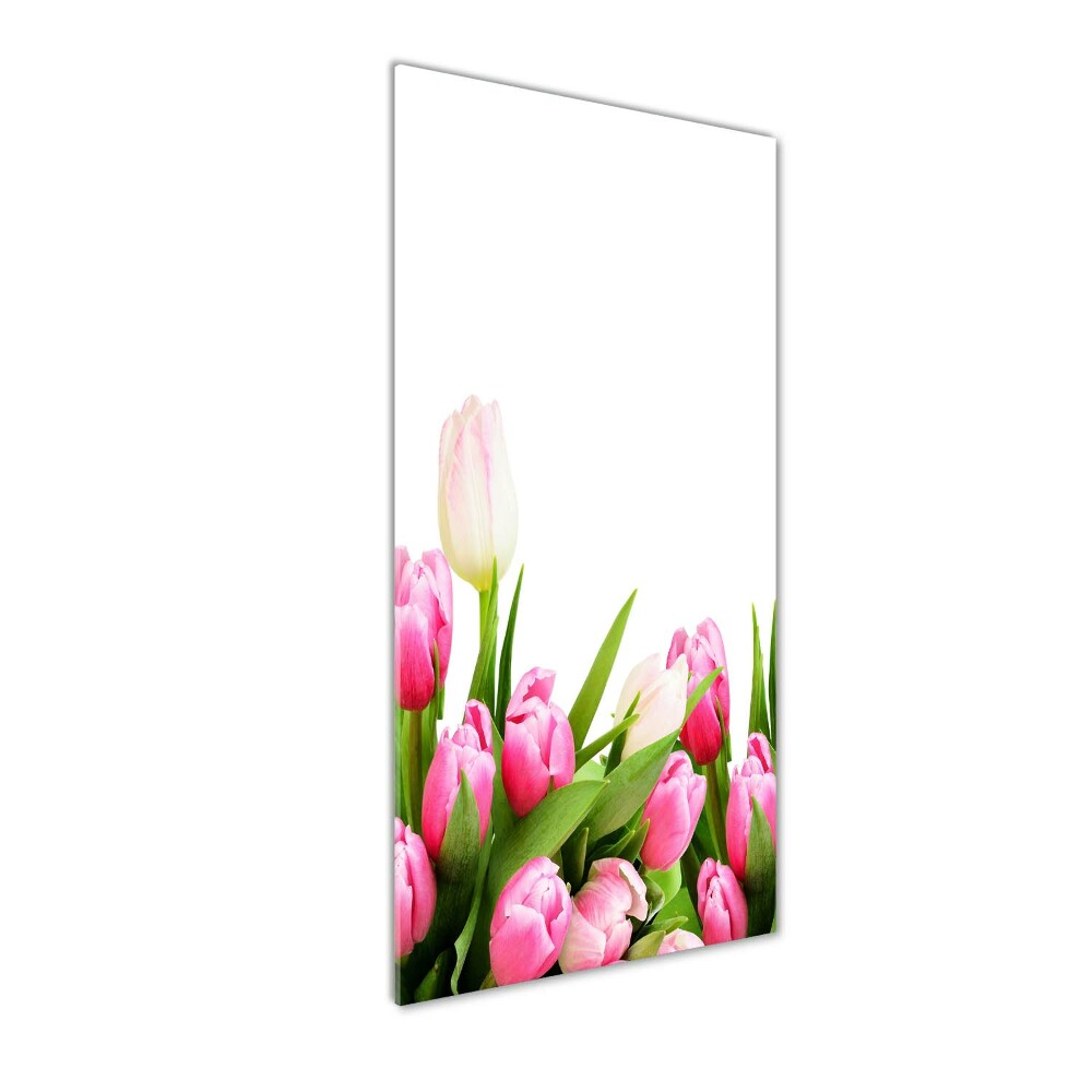 Wall art acrylic Pink tulips