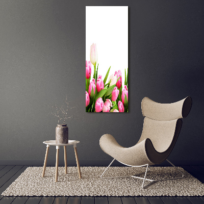 Wall art acrylic Pink tulips