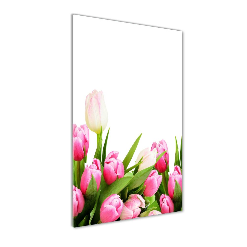 Wall art acrylic Pink tulips