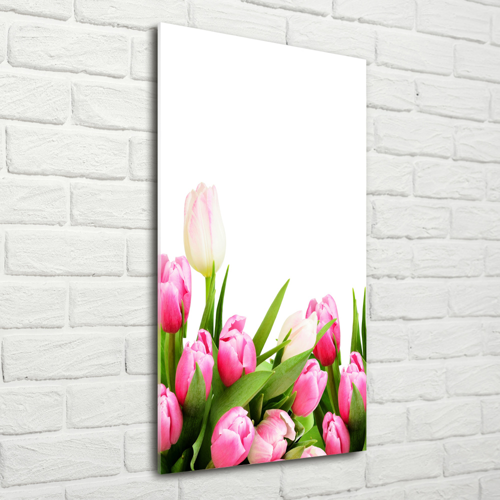 Wall art acrylic Pink tulips