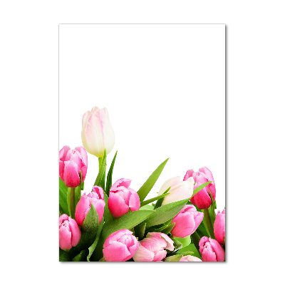 Wall art acrylic Pink tulips