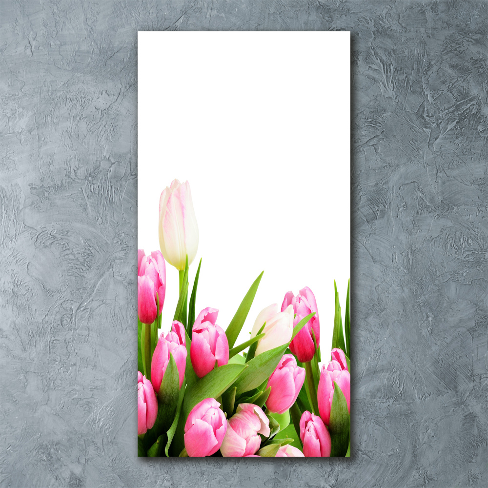 Wall art acrylic Pink tulips