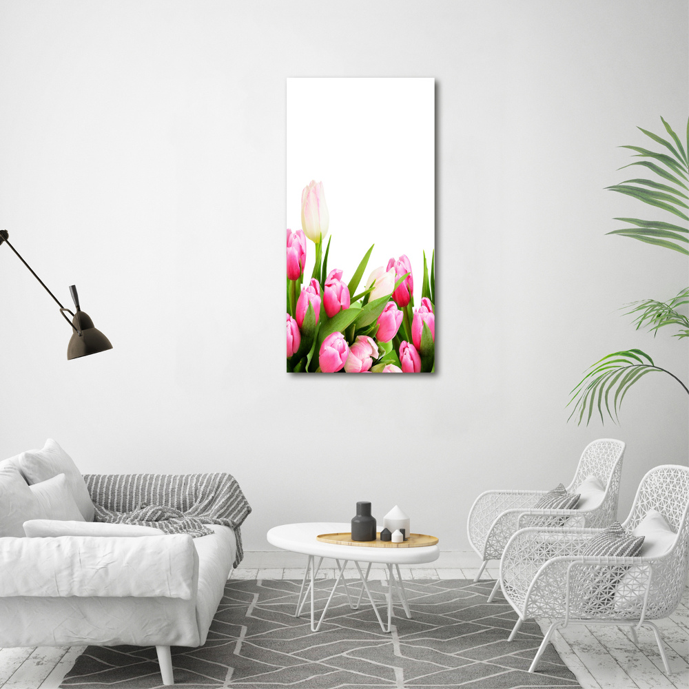 Wall art acrylic Pink tulips