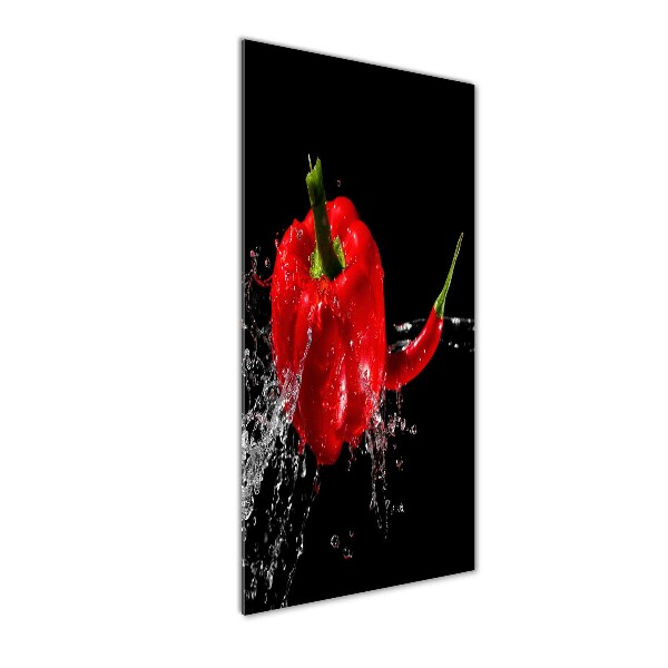 Acrylic glass print Two peppers