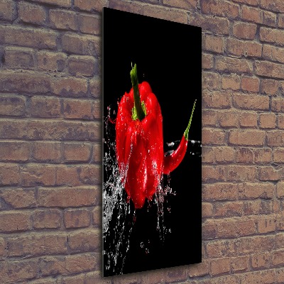 Acrylic glass print Two peppers