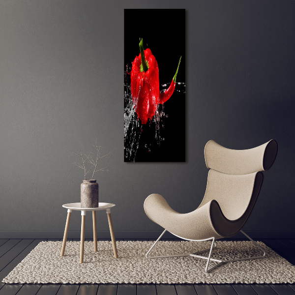 Acrylic glass print Two peppers