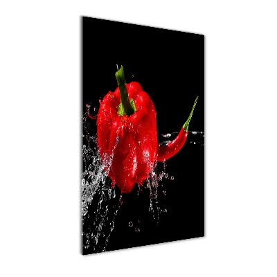 Acrylic glass print Two peppers