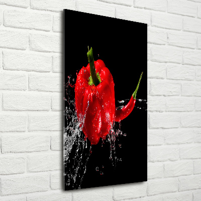 Acrylic glass print Two peppers