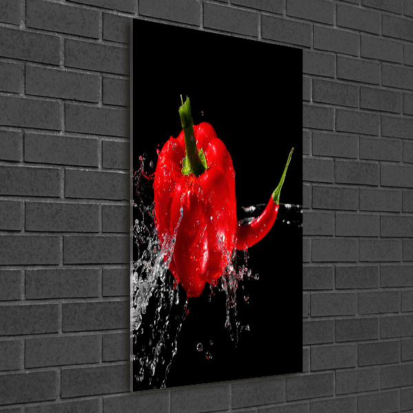 Acrylic glass print Two peppers